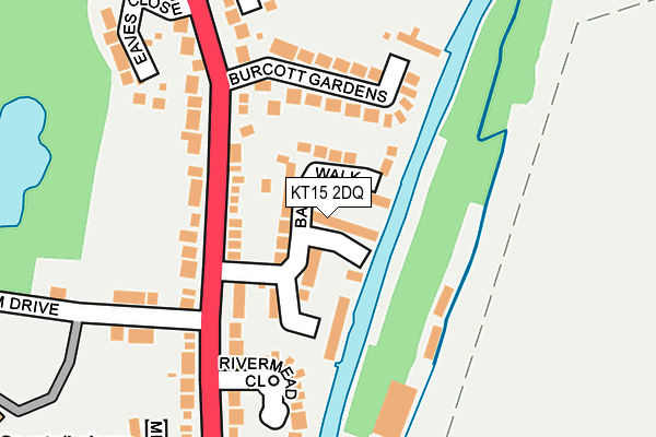 KT15 2DQ map - OS OpenMap – Local (Ordnance Survey)