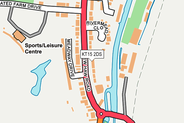 KT15 2DS map - OS OpenMap – Local (Ordnance Survey)
