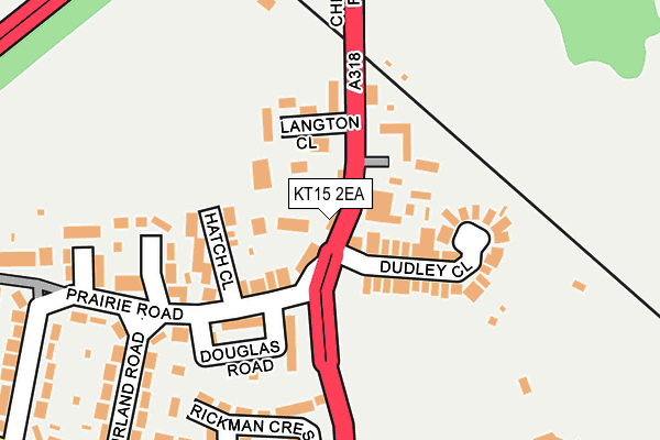 KT15 2EA map - OS OpenMap – Local (Ordnance Survey)