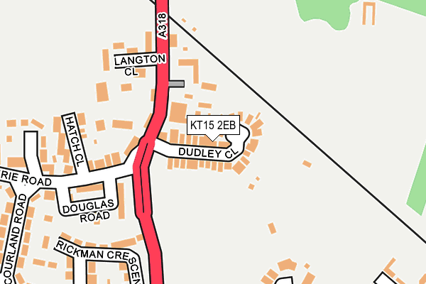 KT15 2EB map - OS OpenMap – Local (Ordnance Survey)