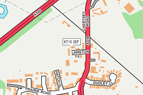 KT15 2EF map - OS OpenMap – Local (Ordnance Survey)