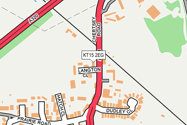 KT15 2EG map - OS OpenMap – Local (Ordnance Survey)