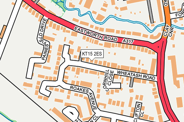 KT15 2ES map - OS OpenMap – Local (Ordnance Survey)