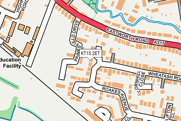 KT15 2ET map - OS OpenMap – Local (Ordnance Survey)