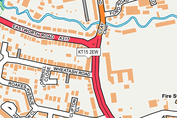 KT15 2EW map - OS OpenMap – Local (Ordnance Survey)