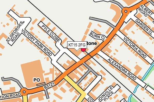 KT15 2FG map - OS OpenMap – Local (Ordnance Survey)