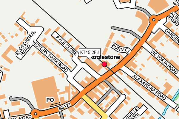 KT15 2FJ map - OS OpenMap – Local (Ordnance Survey)