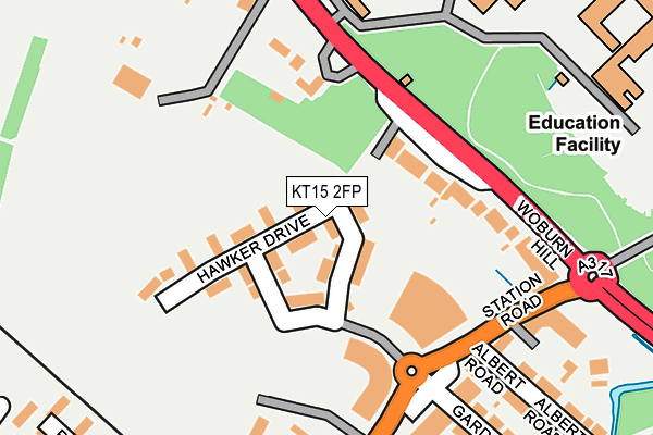 KT15 2FP map - OS OpenMap – Local (Ordnance Survey)