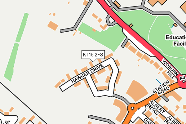 KT15 2FS map - OS OpenMap – Local (Ordnance Survey)