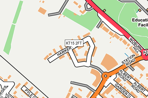 KT15 2FT map - OS OpenMap – Local (Ordnance Survey)
