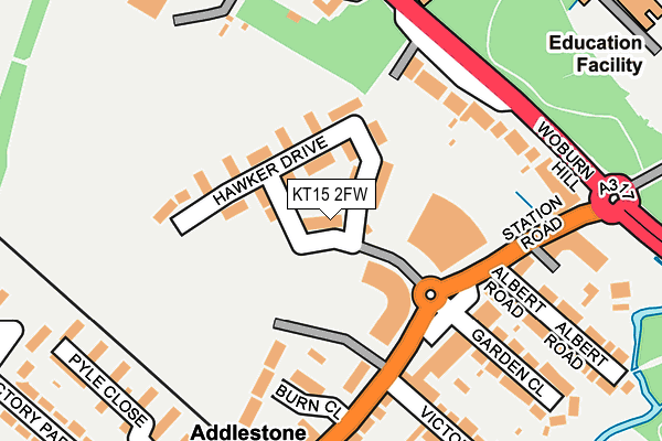 KT15 2FW map - OS OpenMap – Local (Ordnance Survey)