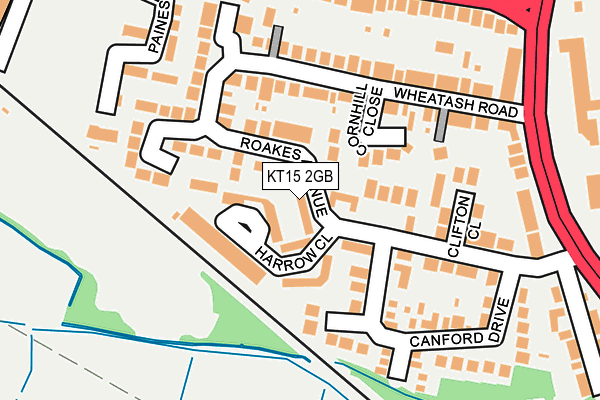 KT15 2GB map - OS OpenMap – Local (Ordnance Survey)