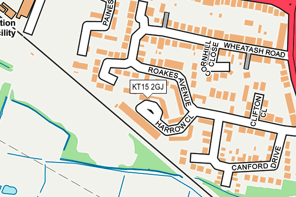KT15 2GJ map - OS OpenMap – Local (Ordnance Survey)