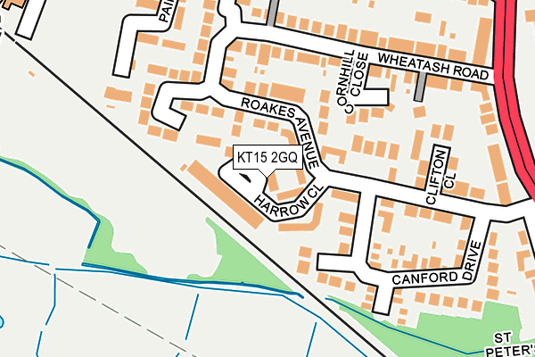 KT15 2GQ map - OS OpenMap – Local (Ordnance Survey)