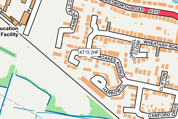 KT15 2HF map - OS OpenMap – Local (Ordnance Survey)