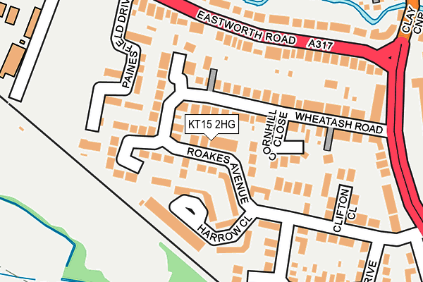 KT15 2HG map - OS OpenMap – Local (Ordnance Survey)