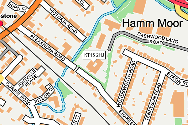 KT15 2HJ map - OS OpenMap – Local (Ordnance Survey)