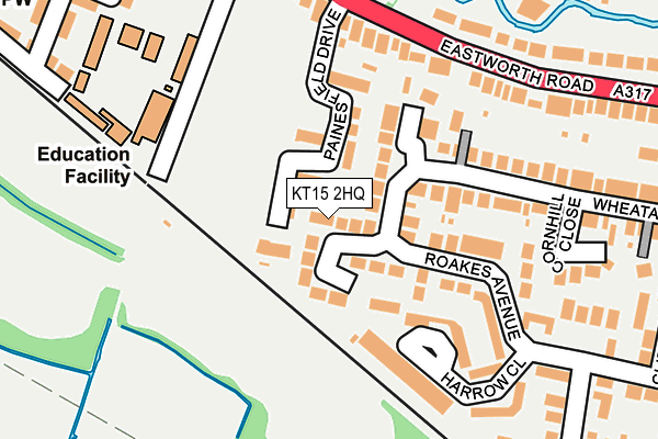 KT15 2HQ map - OS OpenMap – Local (Ordnance Survey)