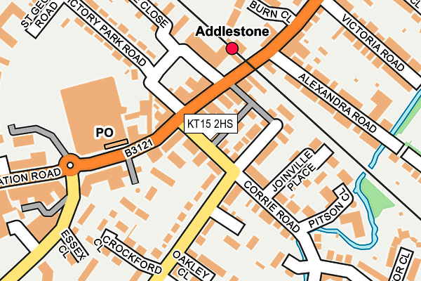KT15 2HS map - OS OpenMap – Local (Ordnance Survey)