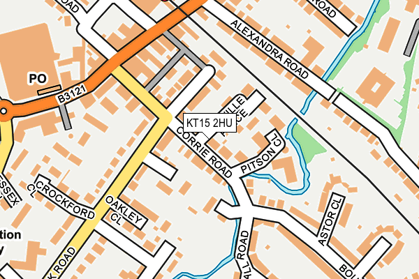 KT15 2HU map - OS OpenMap – Local (Ordnance Survey)