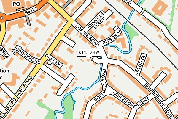 KT15 2HW map - OS OpenMap – Local (Ordnance Survey)