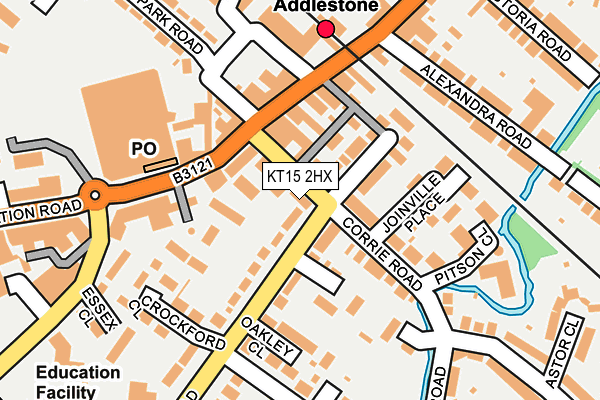 KT15 2HX map - OS OpenMap – Local (Ordnance Survey)