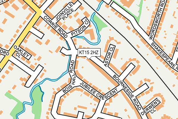KT15 2HZ map - OS OpenMap – Local (Ordnance Survey)