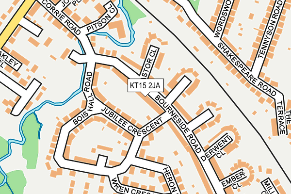 KT15 2JA map - OS OpenMap – Local (Ordnance Survey)