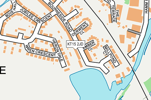 KT15 2JD map - OS OpenMap – Local (Ordnance Survey)