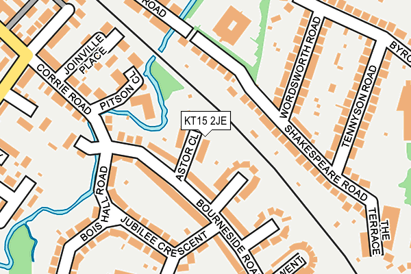 KT15 2JE map - OS OpenMap – Local (Ordnance Survey)