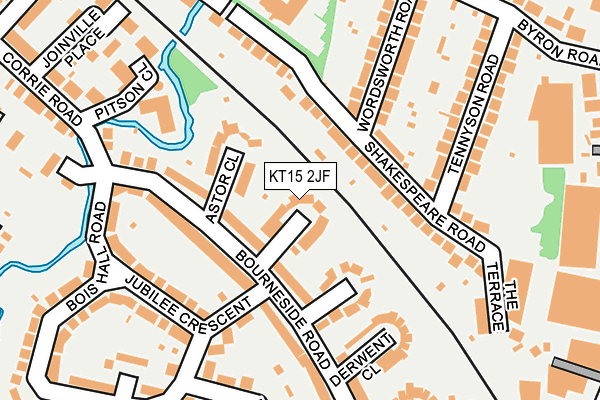 KT15 2JF map - OS OpenMap – Local (Ordnance Survey)
