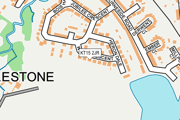 KT15 2JR map - OS OpenMap – Local (Ordnance Survey)