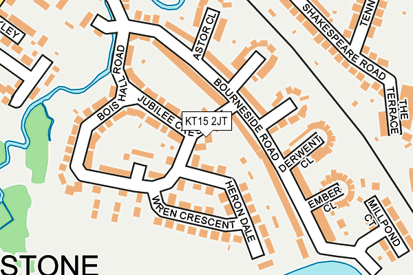 KT15 2JT map - OS OpenMap – Local (Ordnance Survey)