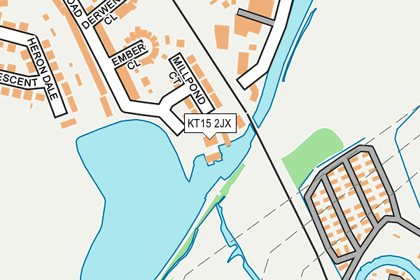 KT15 2JX map - OS OpenMap – Local (Ordnance Survey)