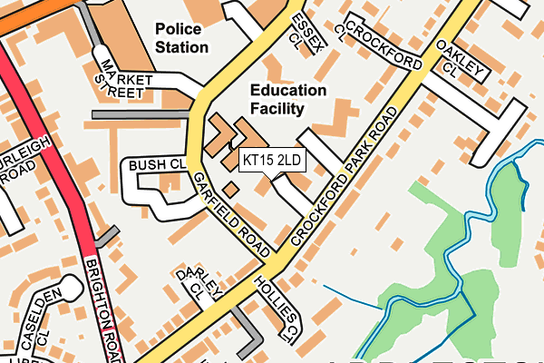 KT15 2LD map - OS OpenMap – Local (Ordnance Survey)