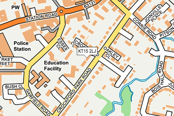 KT15 2LJ map - OS OpenMap – Local (Ordnance Survey)