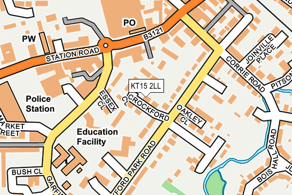 KT15 2LL map - OS OpenMap – Local (Ordnance Survey)