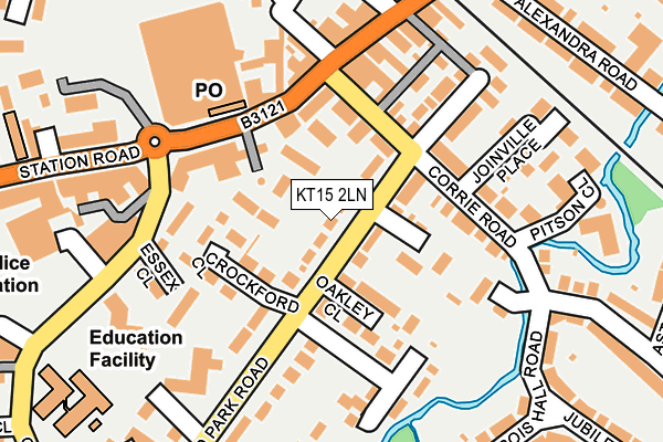 KT15 2LN map - OS OpenMap – Local (Ordnance Survey)
