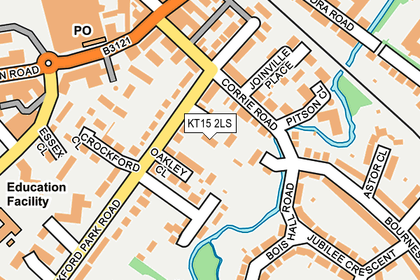 KT15 2LS map - OS OpenMap – Local (Ordnance Survey)