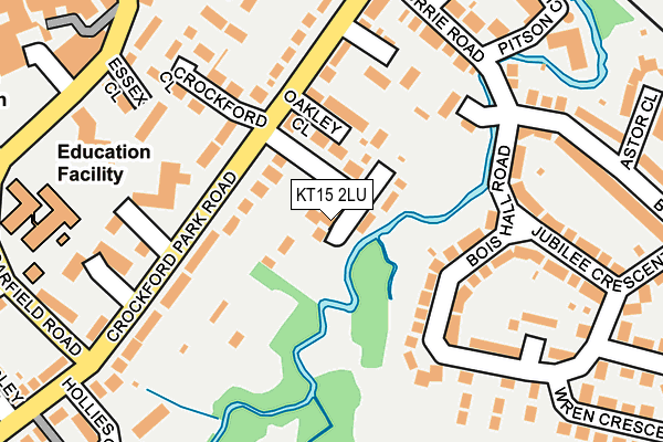 KT15 2LU map - OS OpenMap – Local (Ordnance Survey)