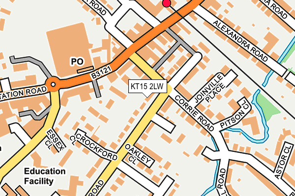 KT15 2LW map - OS OpenMap – Local (Ordnance Survey)