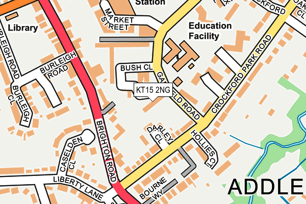KT15 2NG map - OS OpenMap – Local (Ordnance Survey)