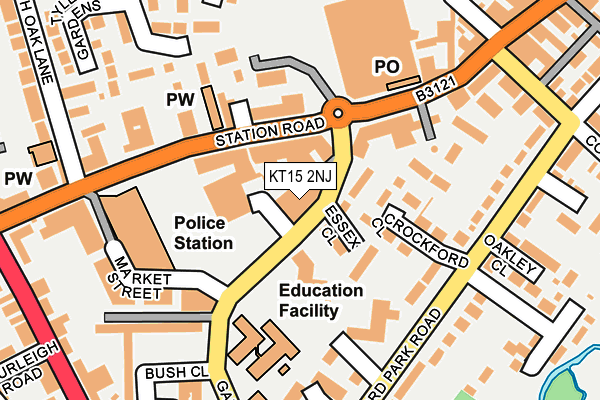 KT15 2NJ map - OS OpenMap – Local (Ordnance Survey)