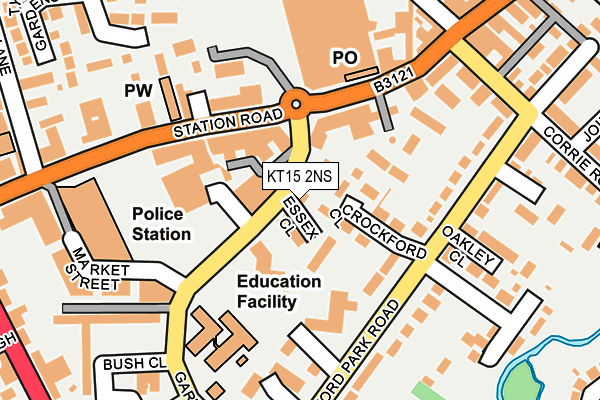 KT15 2NS map - OS OpenMap – Local (Ordnance Survey)