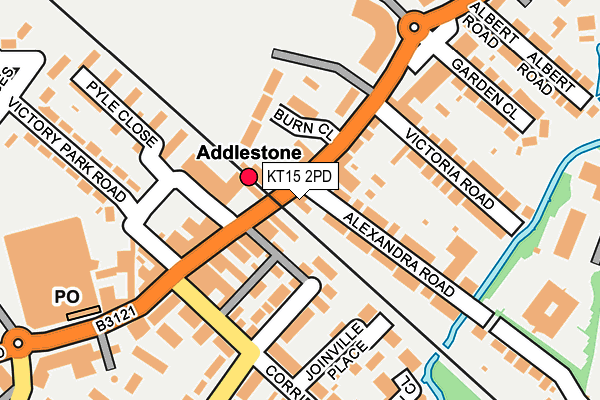 KT15 2PD map - OS OpenMap – Local (Ordnance Survey)