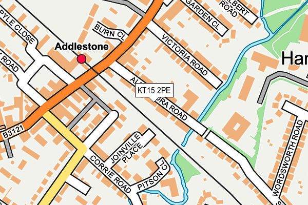 KT15 2PE map - OS OpenMap – Local (Ordnance Survey)