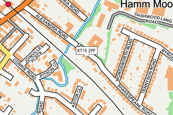 KT15 2PF map - OS OpenMap – Local (Ordnance Survey)
