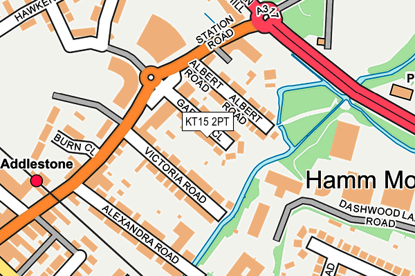 KT15 2PT map - OS OpenMap – Local (Ordnance Survey)