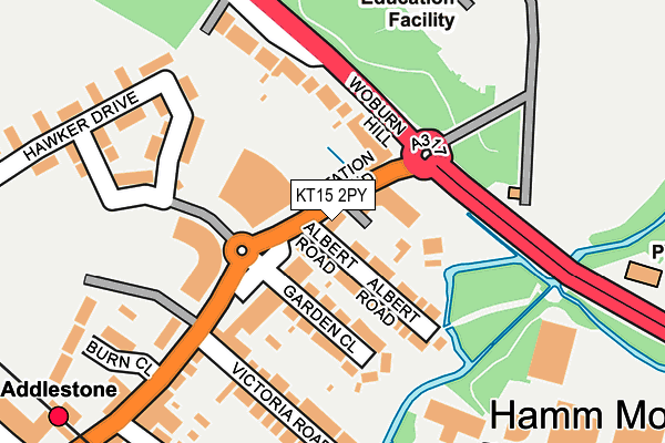 KT15 2PY map - OS OpenMap – Local (Ordnance Survey)