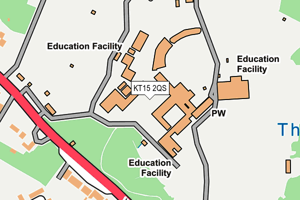 KT15 2QS map - OS OpenMap – Local (Ordnance Survey)